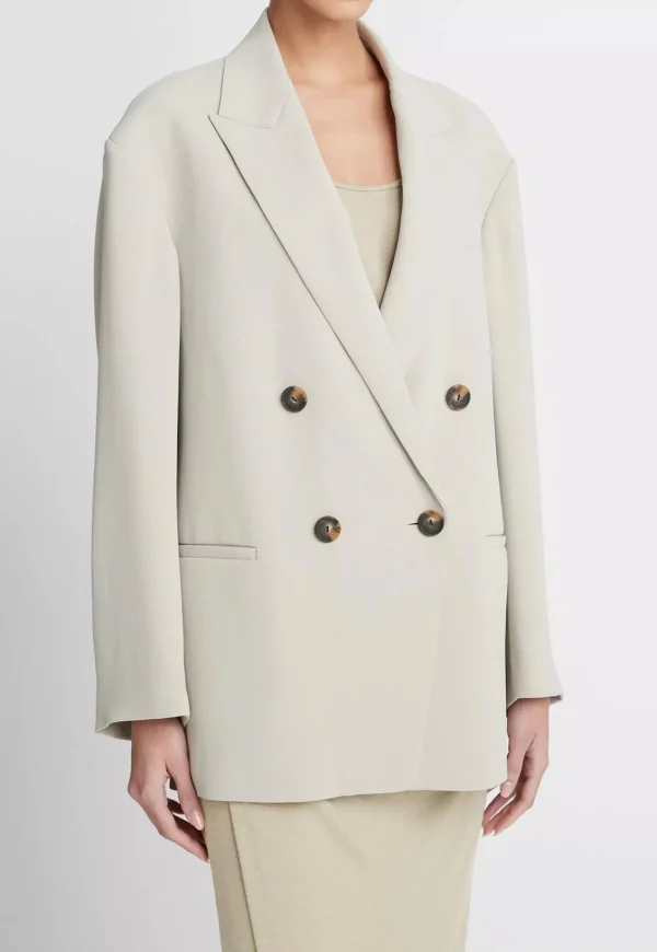 Clearance Crepe Double Breasted Blazer - Sepia Women Blazers & Jackets