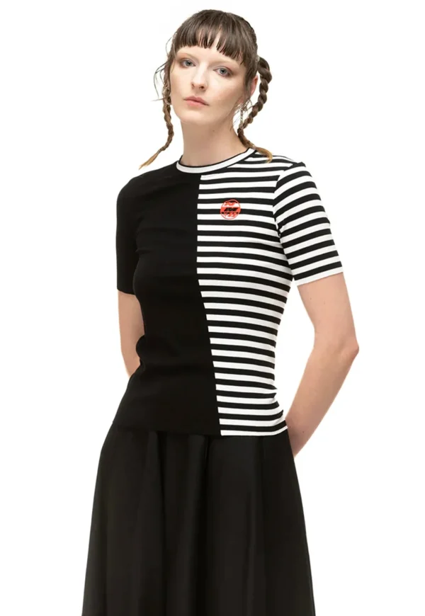 Clearance Divided Tee - Black Women Tops & Tees