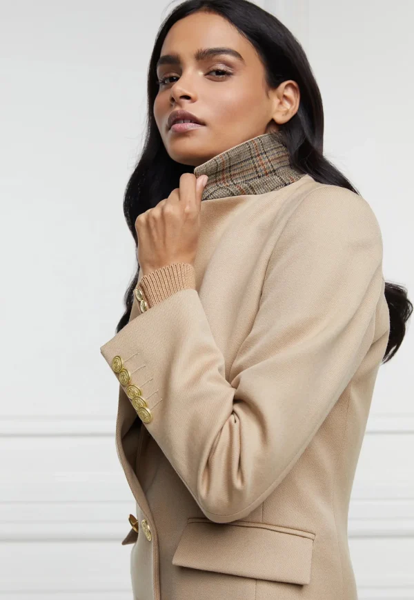 Best Double Breasted Blazer - Camel Twill Women Blazers & Jackets