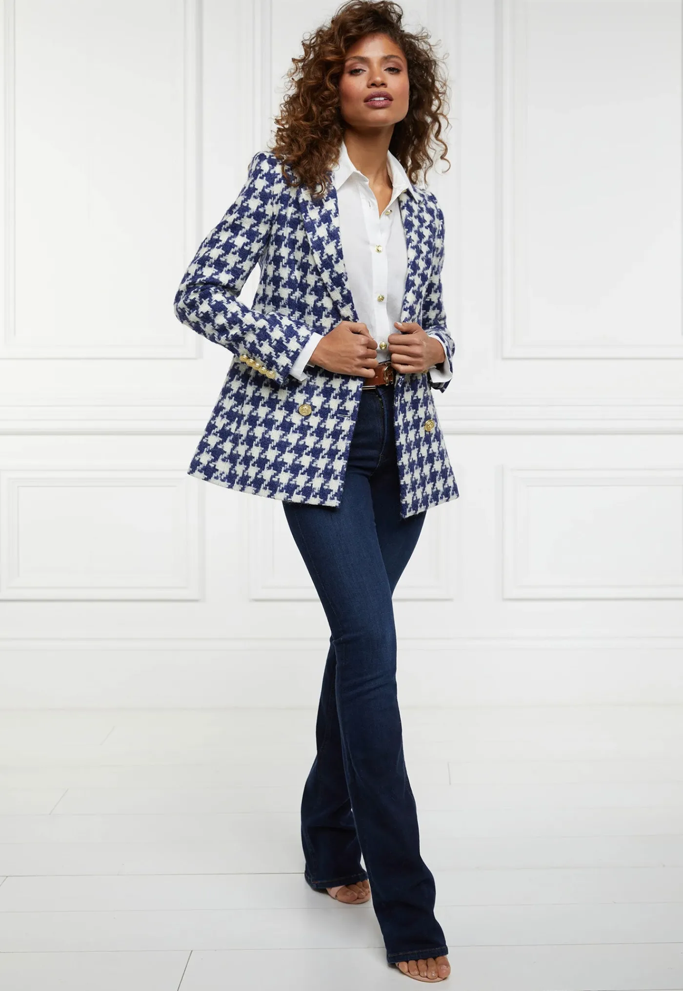 double_breasted_blazer__l_1-1.webp Online Double Breasted Blazer - Large Scale Navy Houndstooth Women Blazers & Jackets