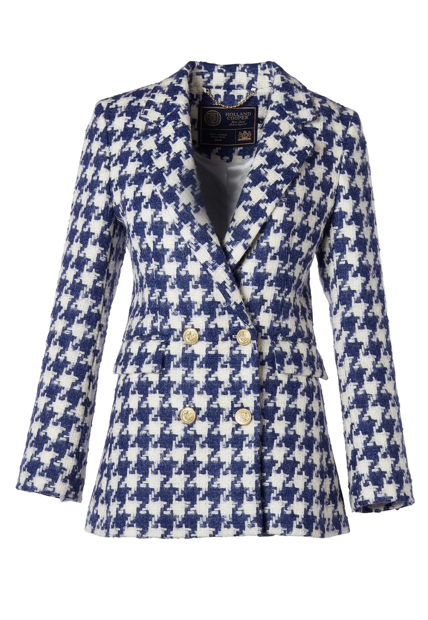 double_breasted_blazer__l_4-1.webp Online Double Breasted Blazer - Large Scale Navy Houndstooth Women Blazers & Jackets