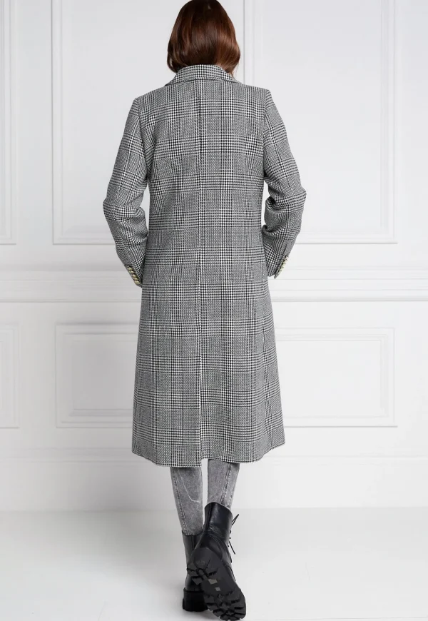 Hot Double Breasted Coat - Prince of Wales Mono Women Coats