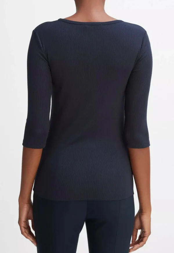 Hot Elbow Sleeve Crew - Coastal Blue Women Tops & Tees