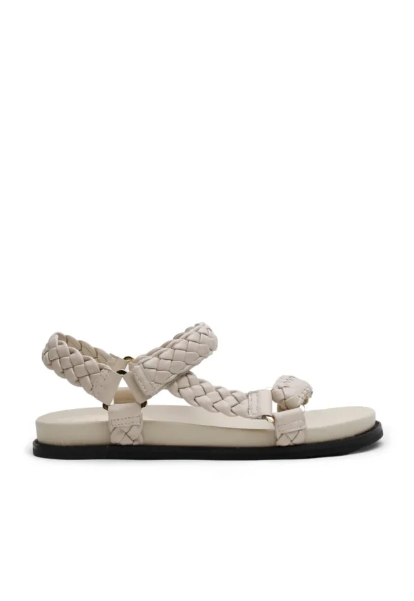 Outlet Elke Braided Sandal - Oyster Women Footwear | Slides & Sandals
