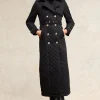 Best Enstone Quilted Trench Coat Full Length - Black Women Coats