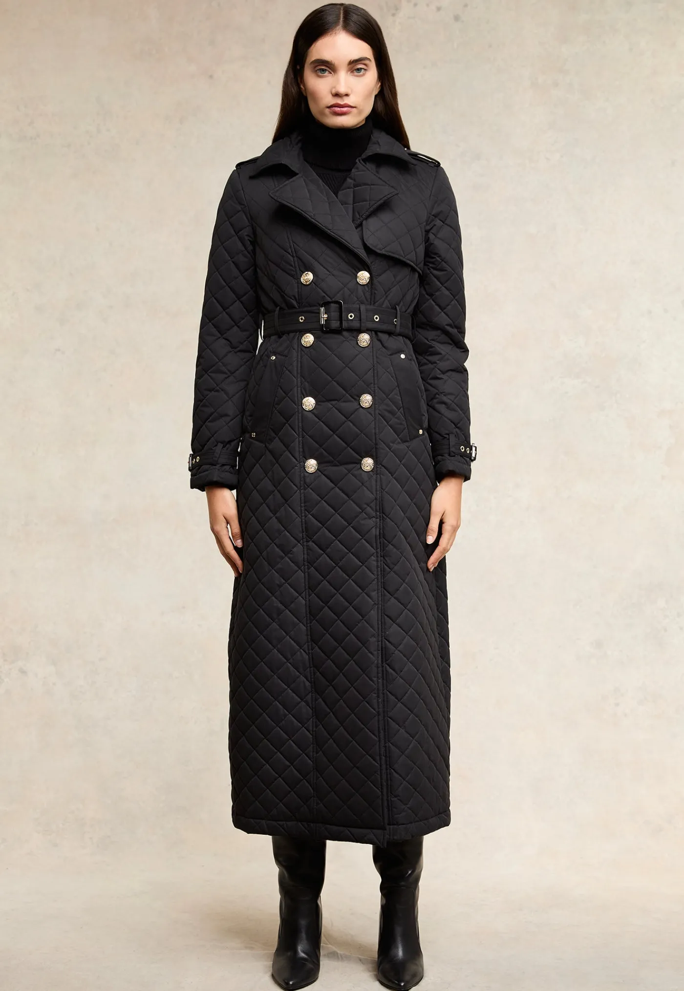 enstone_quilted_trench_co_1.webp Best Enstone Quilted Trench Coat Full Length - Black Women Coats