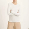 Clearance Essential Long Sleeve Crew - Optic White Women Tops & Tees