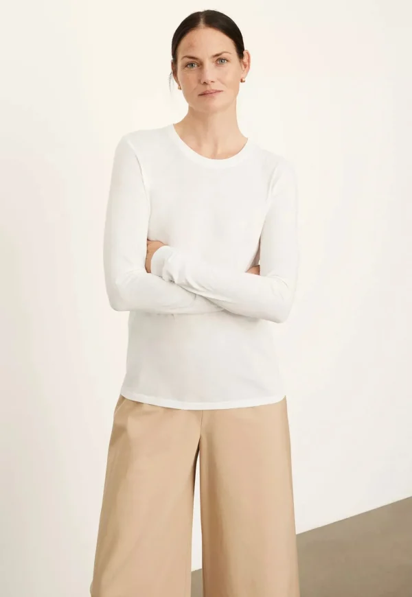 Clearance Essential Long Sleeve Crew - Optic White Women Tops & Tees