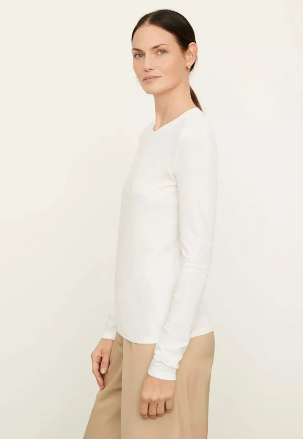 Clearance Essential Long Sleeve Crew - Optic White Women Tops & Tees