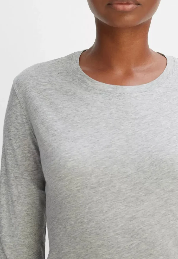 New Essential Long Sleeve Crew - Grey Women Tops & Tees