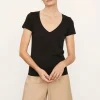 Fashion Essential V-Neck - Black Women Tops & Tees