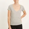 Online Essential V-Neck - Grey Women Tops & Tees