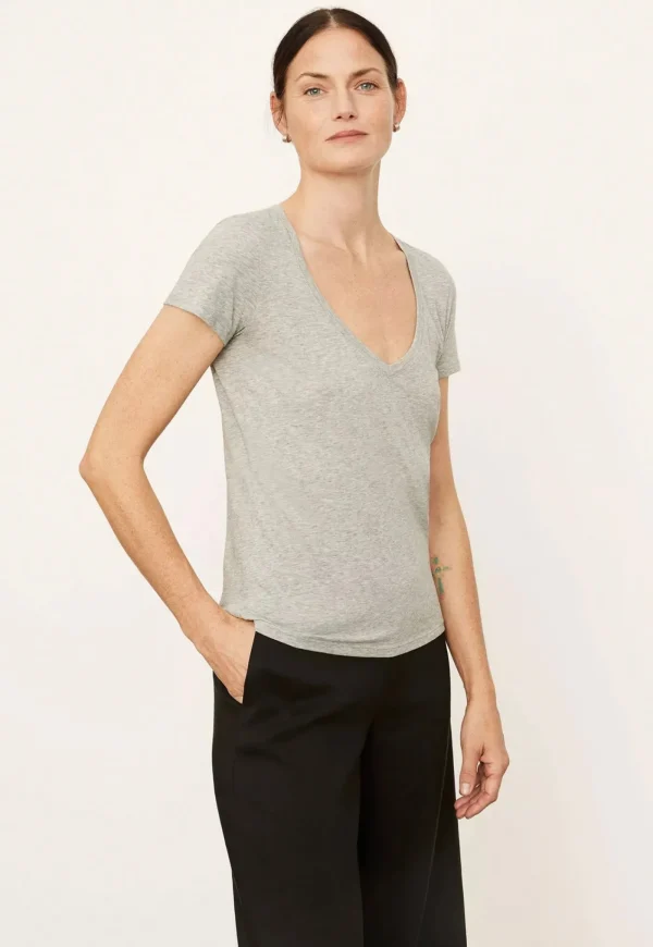 Online Essential V-Neck - Grey Women Tops & Tees