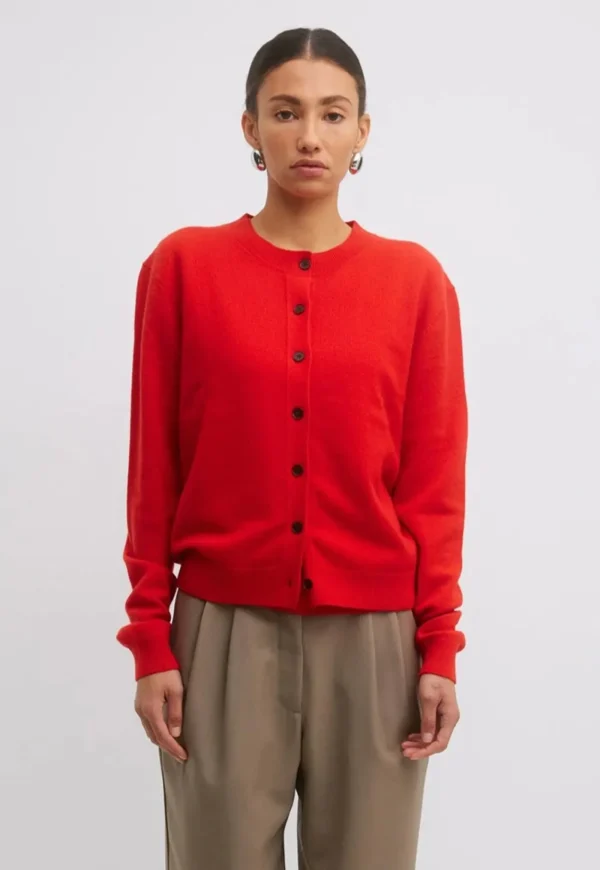 Discount Farrah Knit Cardi - Lipstick Red Women Knitwear