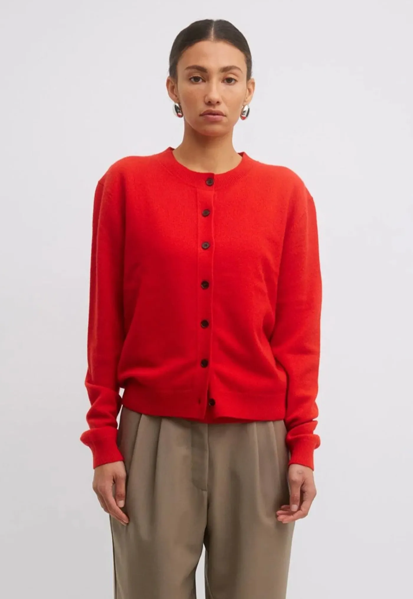 farrah_knit_cardi__lipsti_1.webp Discount Farrah Knit Cardi - Lipstick Red Women Knitwear
