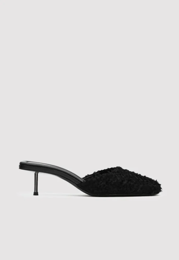 Best Feathered Square Toe Heel - Black Women Footwear | Heels