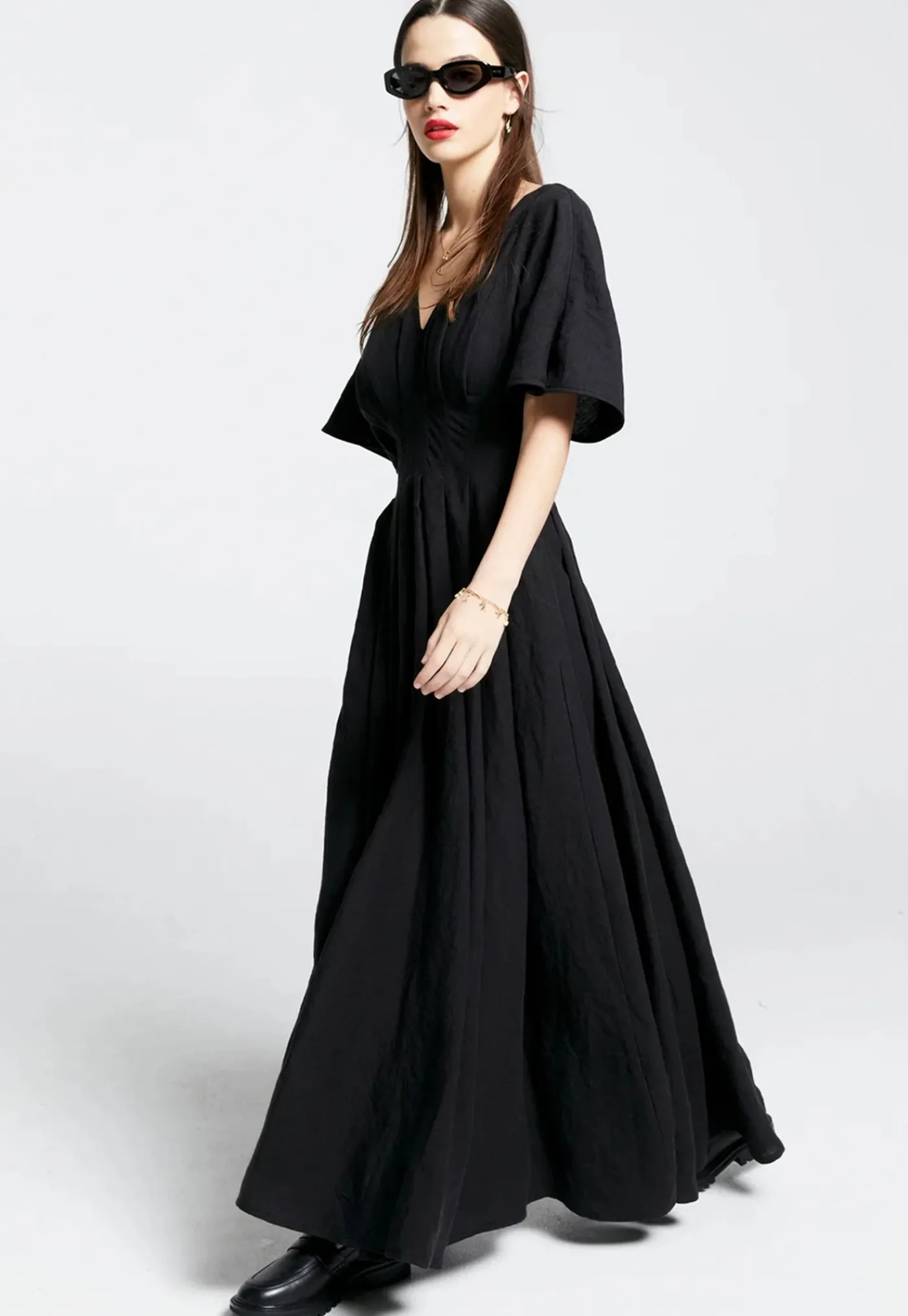 florence_dress__black_lin_1.webp Discount Florence Dress - Black Linen Women Dresses