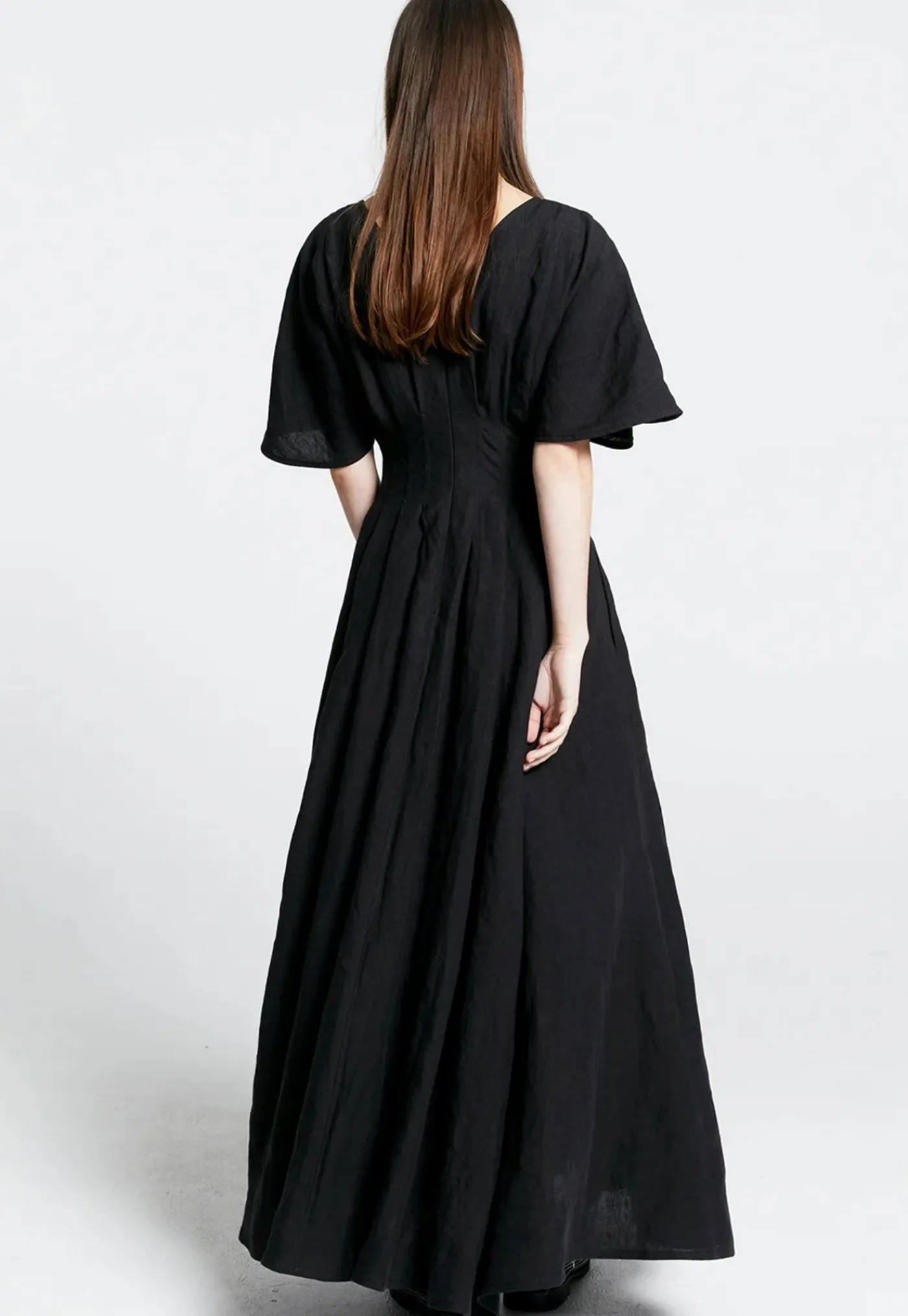 florence_dress__black_lin_2.webp Discount Florence Dress - Black Linen Women Dresses