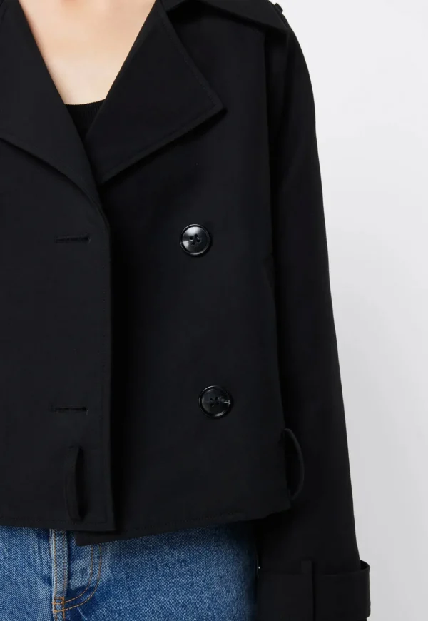 Clearance Franklin Cropped Trench - Black Women Blazers & Jackets