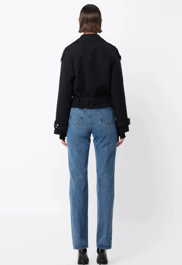 Clearance Franklin Cropped Trench - Black Women Blazers & Jackets