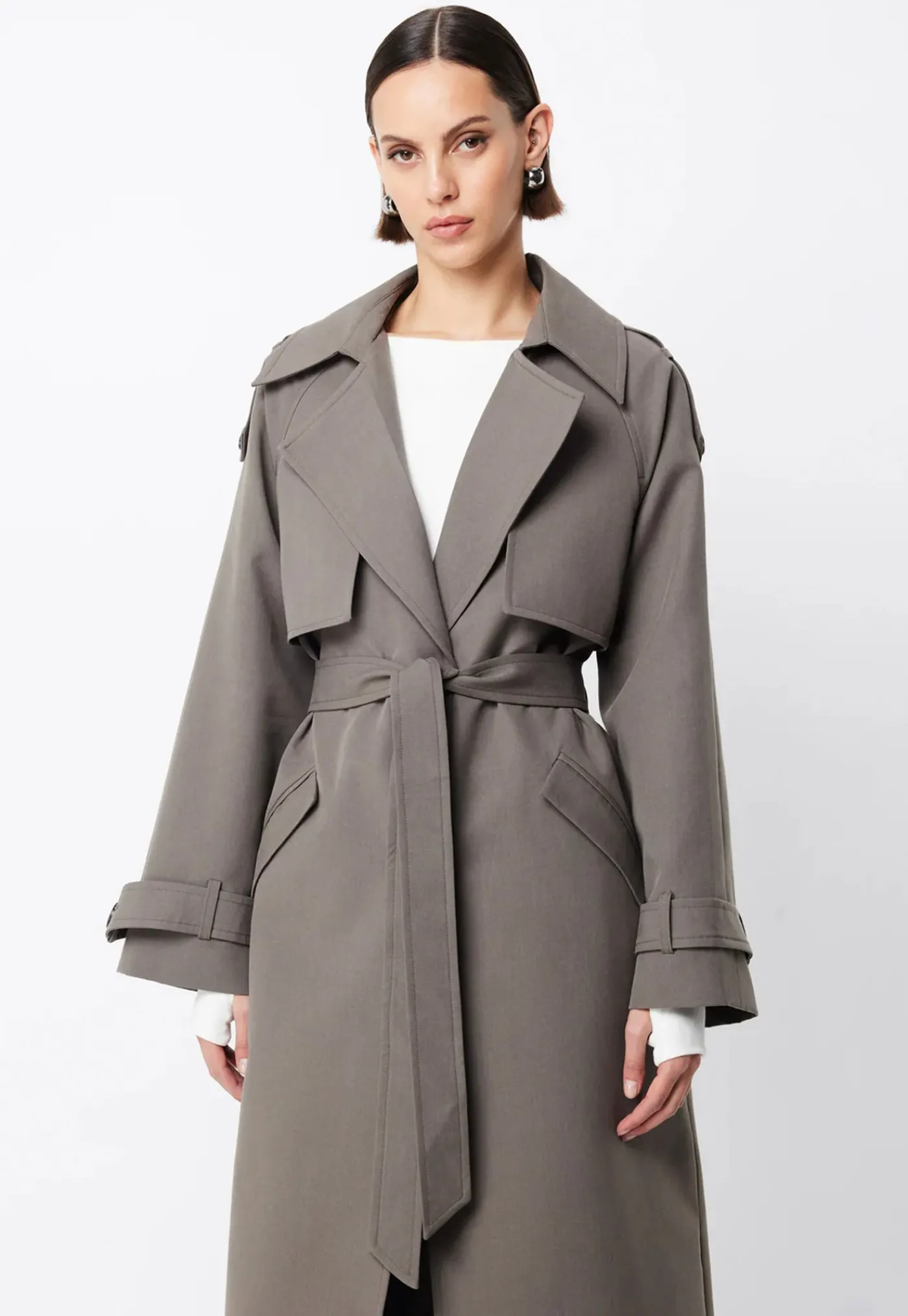 franklin_trench_coat__cha_2.webp Online Franklin Trench Coat - Charcoal Women Coats