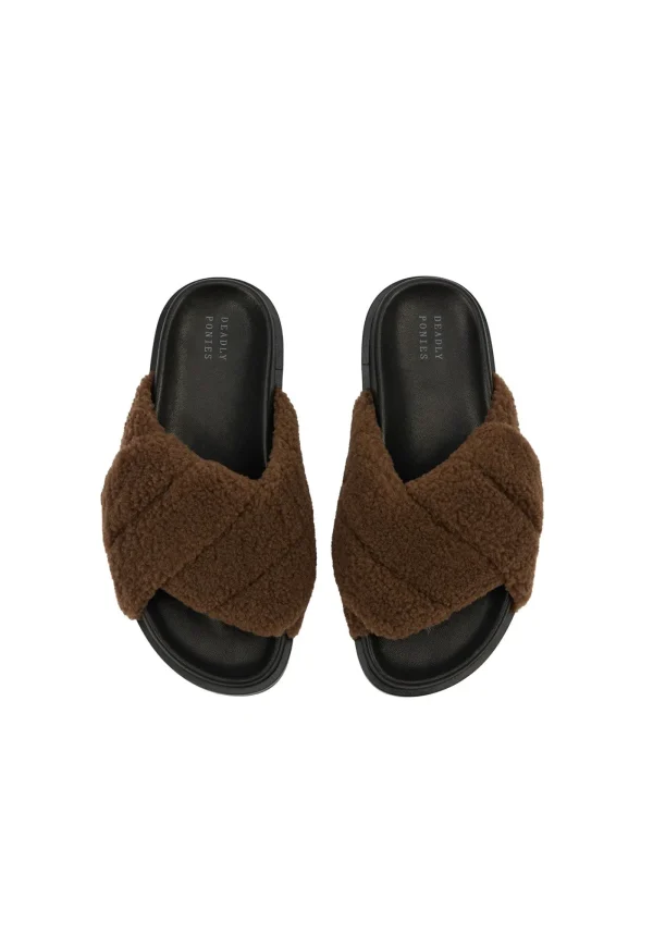 Best Gansu Slide Shearling - Burnt Toast Women Footwear | Slides & Sandals