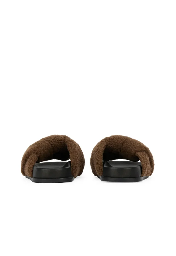 Best Gansu Slide Shearling - Burnt Toast Women Footwear | Slides & Sandals