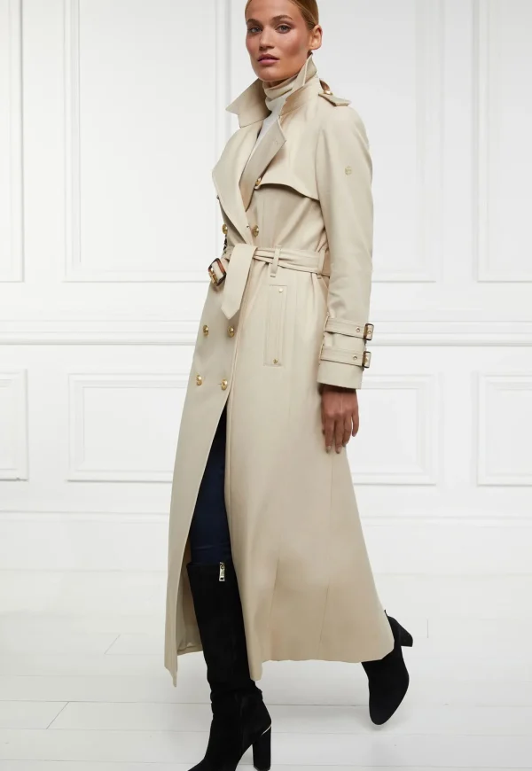 Outlet Gatcombe Full Length Trench Coat - Stone Women Coats