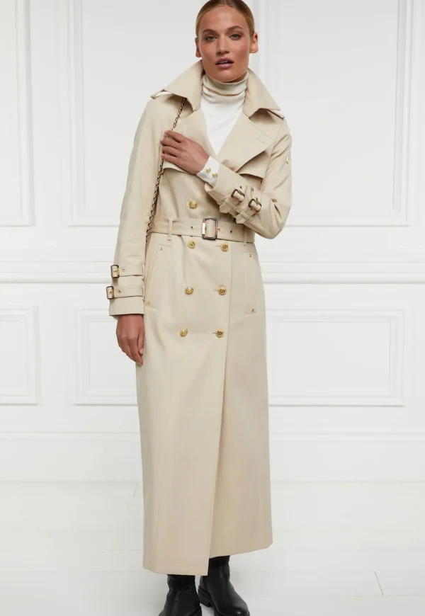 Outlet Gatcombe Full Length Trench Coat - Stone Women Coats