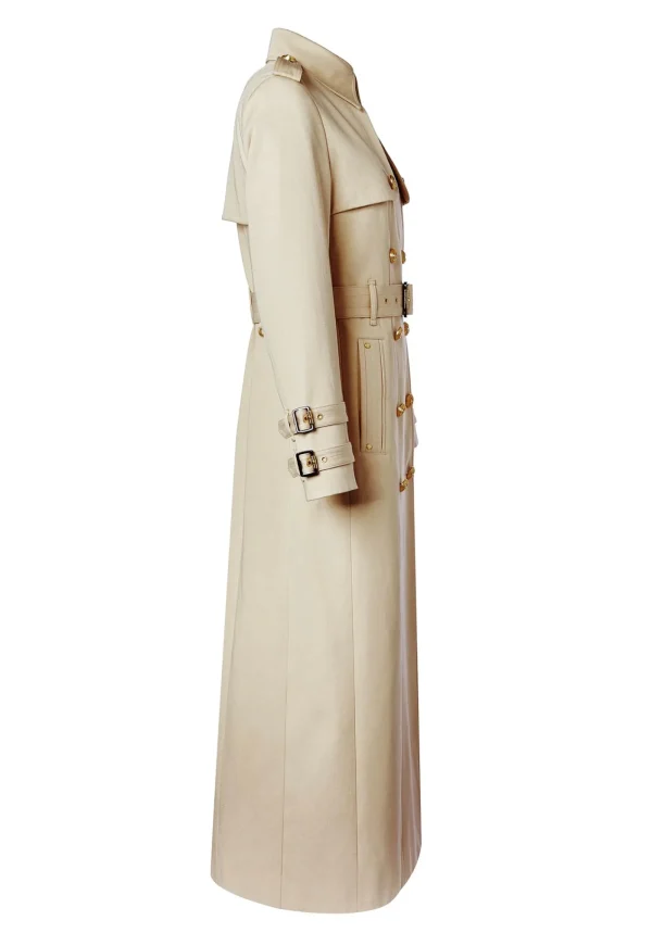 Outlet Gatcombe Full Length Trench Coat - Stone Women Coats