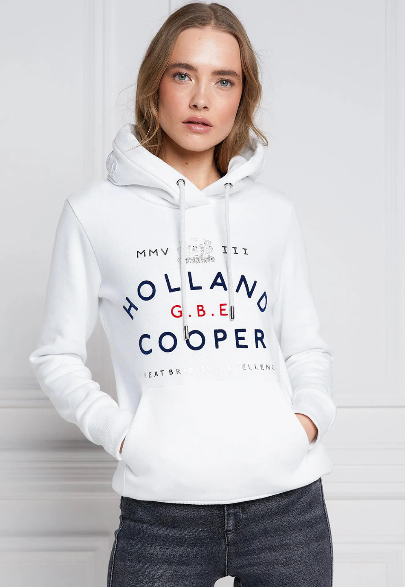 gbe_flock_logo_hoodie__op_1.webp Sale GBE Flock Logo Hoodie - Optic White Women Sweaters & Hoodies