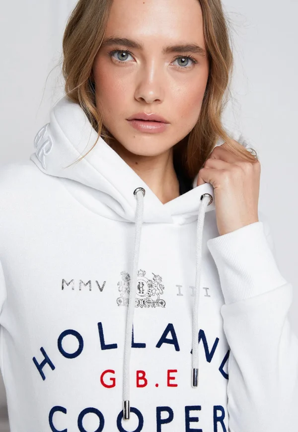 Sale GBE Flock Logo Hoodie - Optic White Women Sweaters & Hoodies