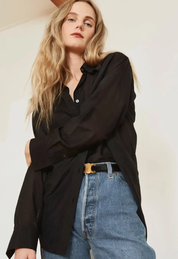 Outlet Gentleman Classic Shirt -Black Liberty Women Tops & Tees