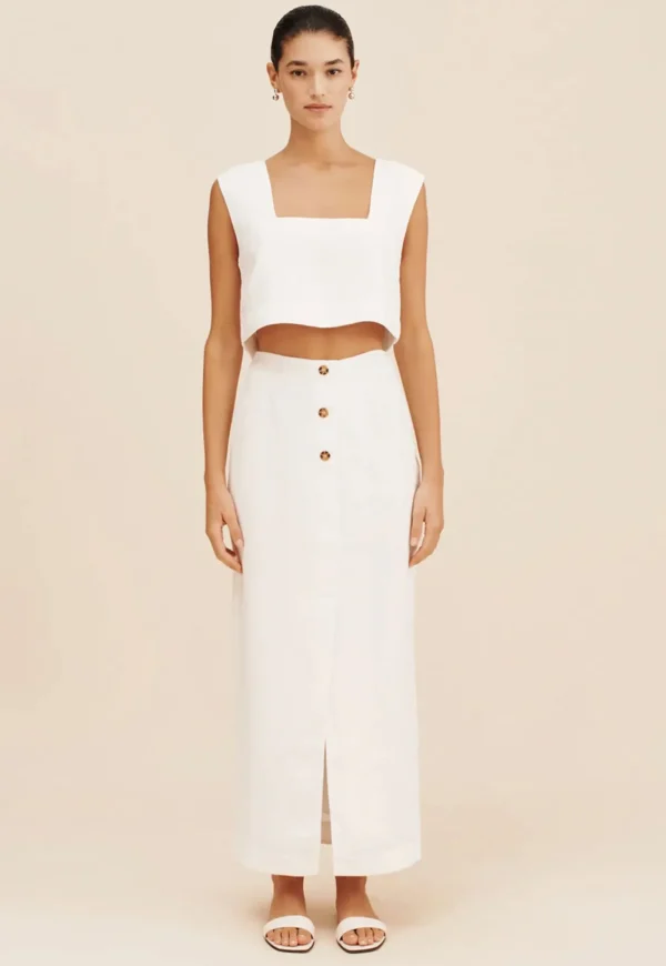 Online Gigi Column Skirt - Ivory Women Skirts