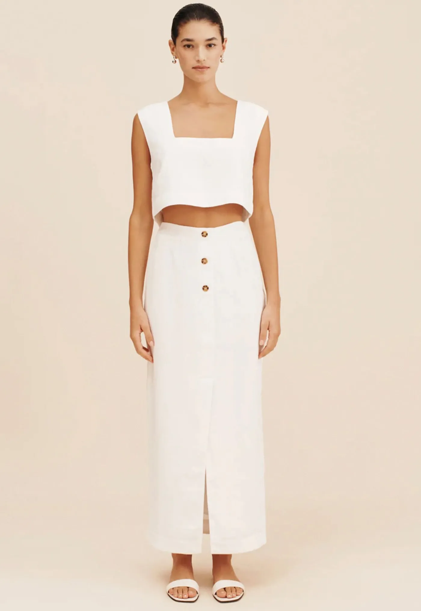gigi_column_skirt__ivory_0.webp Online Gigi Column Skirt - Ivory Women Skirts