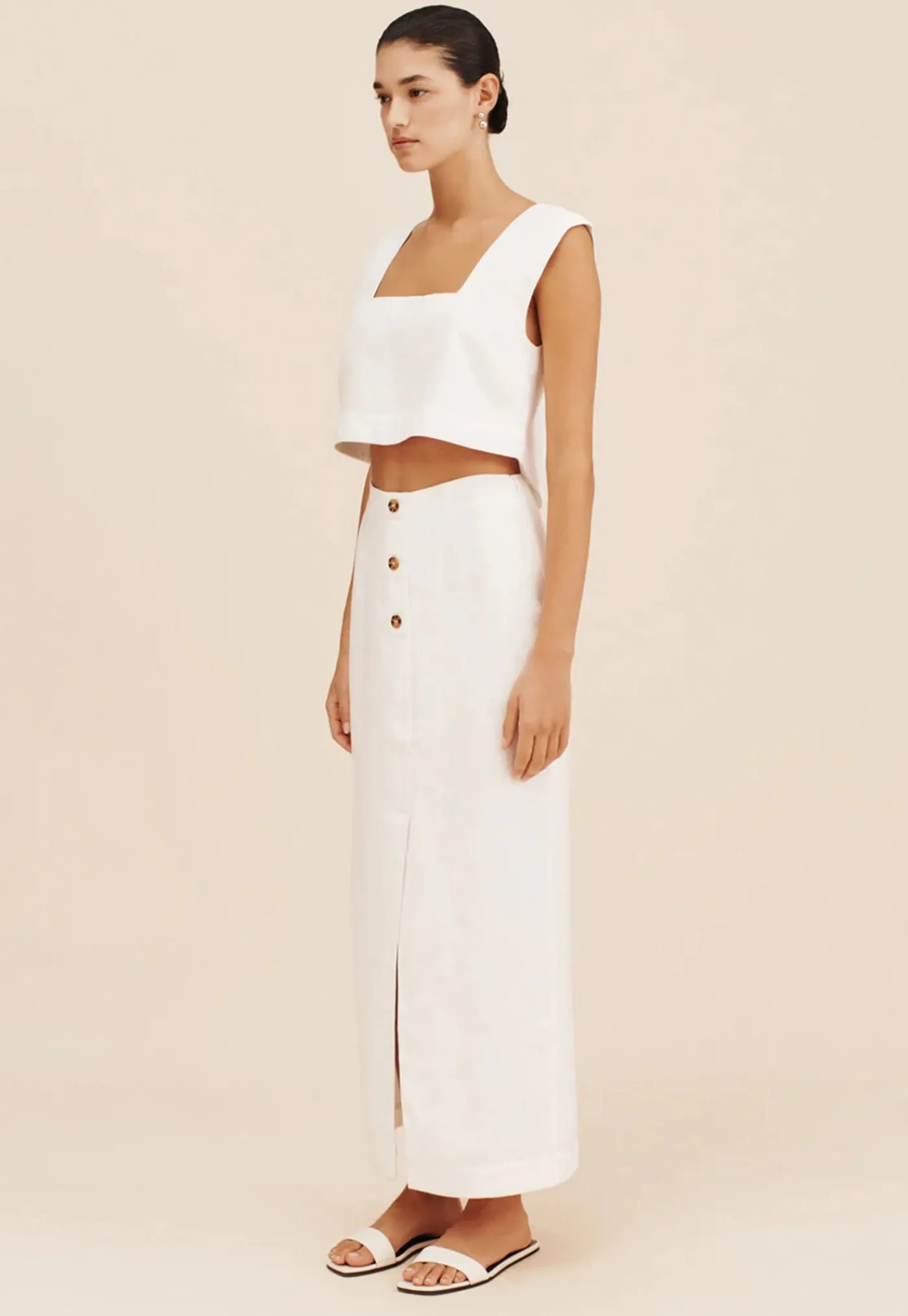 gigi_column_skirt__ivory_1.webp Online Gigi Column Skirt - Ivory Women Skirts