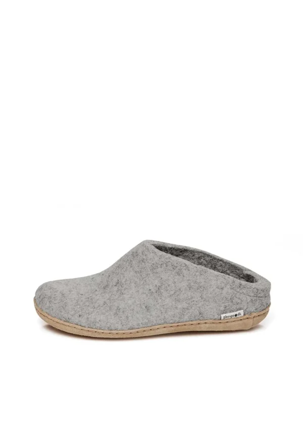 Hot - Slip On with Leather Sole - Grey Women Footwear | Slippers