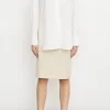New Half Placket Stand Collar - Optic White Women Tops & Tees