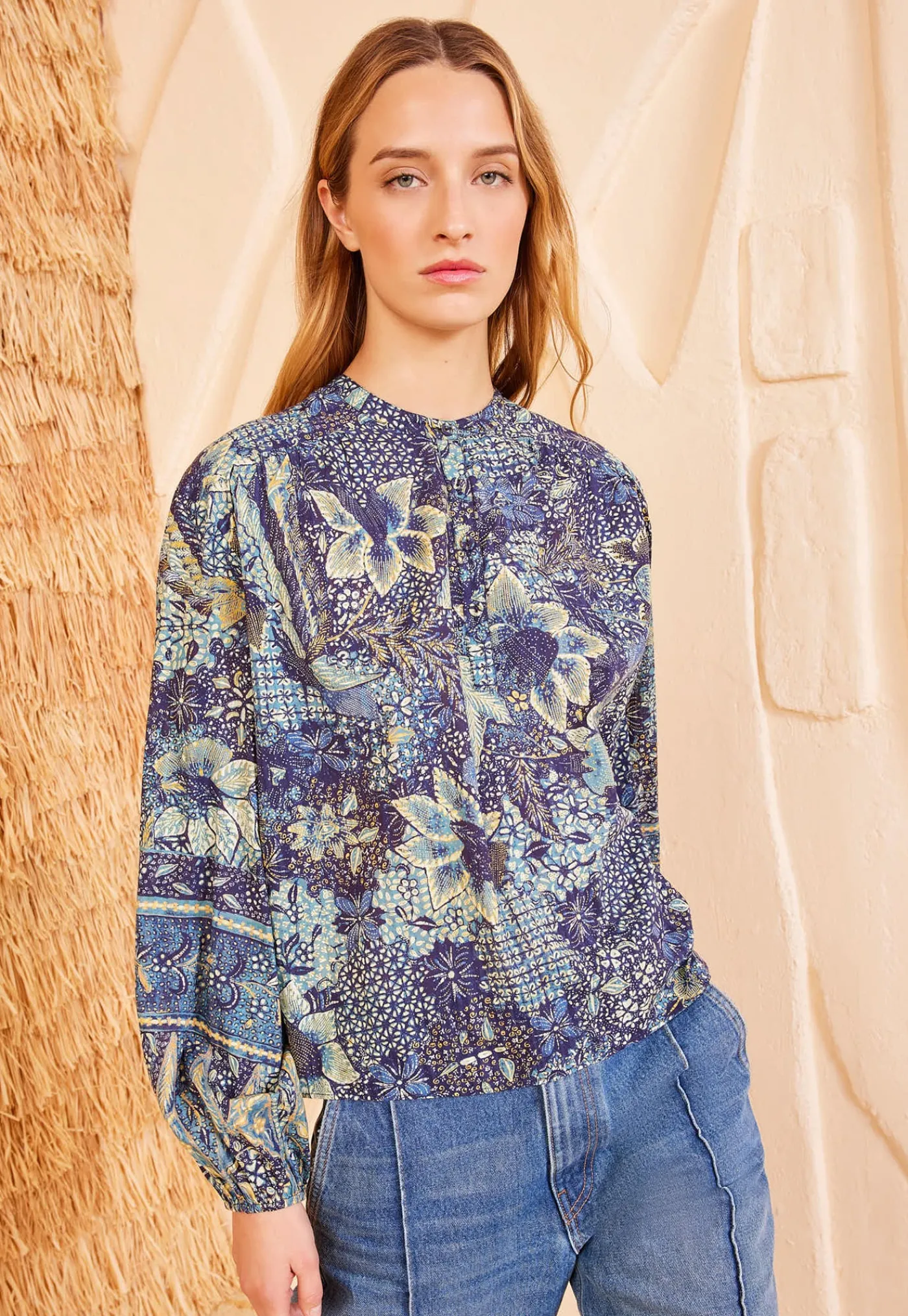 harlowe_blouse__portofino_1.webp Clearance Harlowe Blouse - Portofino Women Tops & Tees
