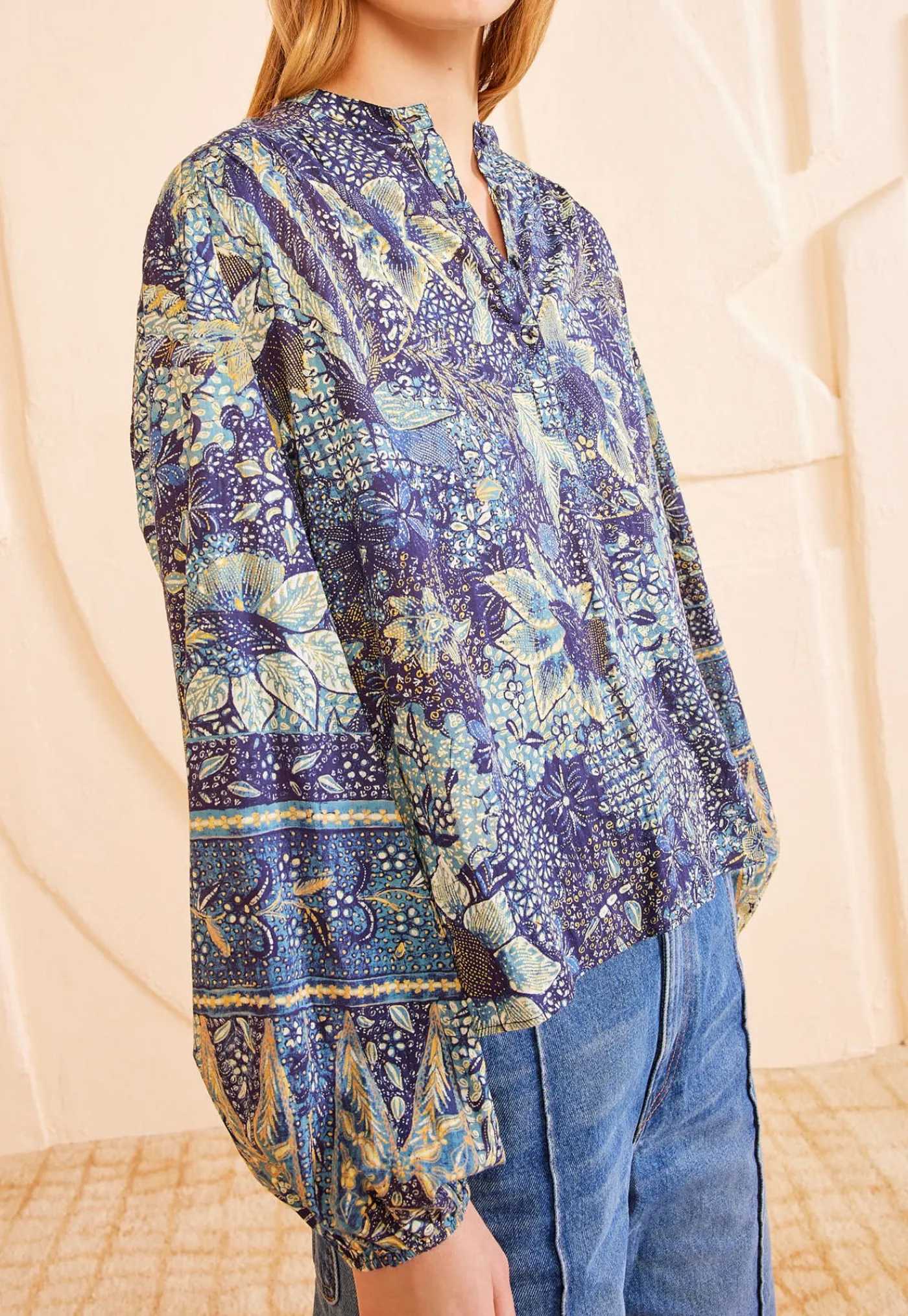 harlowe_blouse__portofino_2.webp Clearance Harlowe Blouse - Portofino Women Tops & Tees