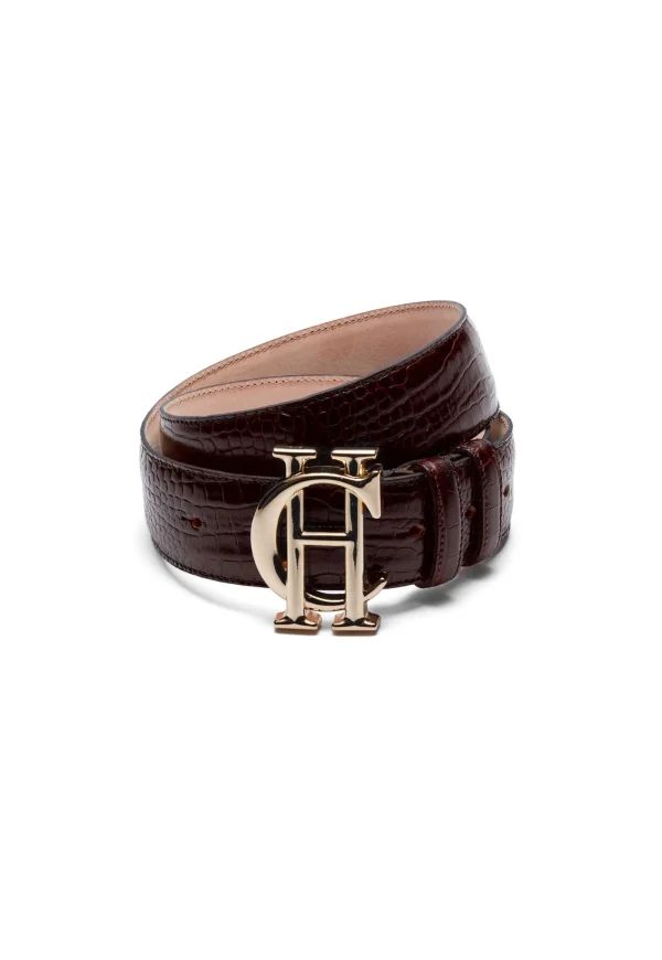 Outlet HC Classic Belt - Merlot Croc Women Belts | Belts