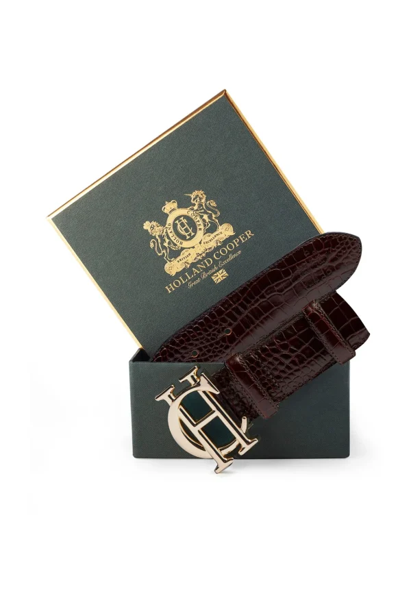Outlet HC Classic Belt - Merlot Croc Women Belts | Belts