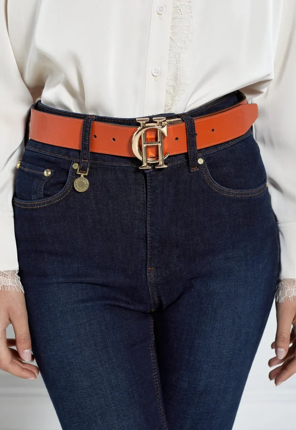 Outlet HC Classic Reversible Belt - Burnt Orange/Chocolate Croc Women Belts | Belts