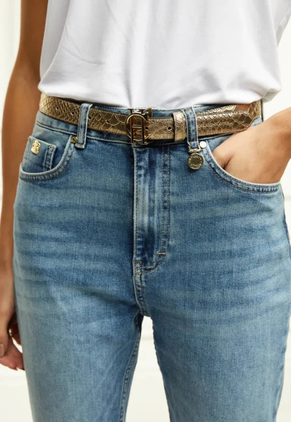 New HC Classic Slim Belt - Champagne Croc Women Belts | Belts