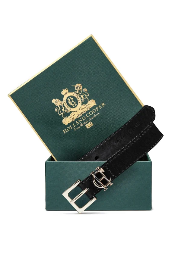 Best HC Slim Logo Belt - Black Women Belts | Belts