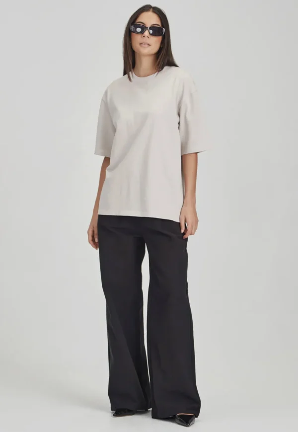 Fashion Heavy Longline Tee - Pumice Women Tops & Tees