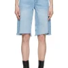 Clearance High Rise Wide Leg Bermuda - Zona Women Shorts | Denim