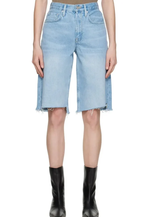 Clearance High Rise Wide Leg Bermuda - Zona Women Shorts | Denim