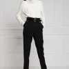 Discount High Waisted Peg Trouser - Black Barathea Women Pants