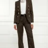 Discount High Waisted Straight Trouser - Chocolate Houndstooth Women Pants